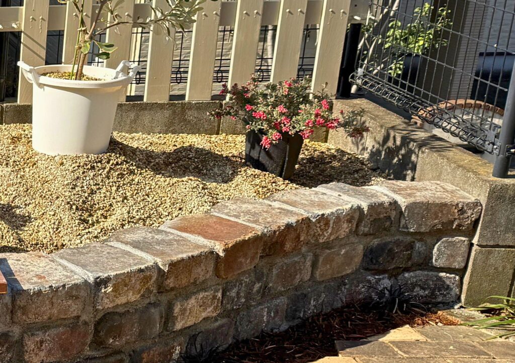 グレビレア ジェリーベイビーの植え付け前の配置と植え穴の位置